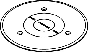 896PCK-BRZ Ratchet-Pro 880/881 Assembled Communication/Power Cover Plate, 5-1/2 in Dia, Aluminum/Polycarbonate