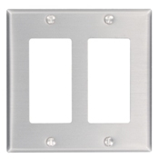 83409 Decora Standard Size Wall Plate, 2 Gangs, 4.56 in W x 4.5 in H, Aluminum