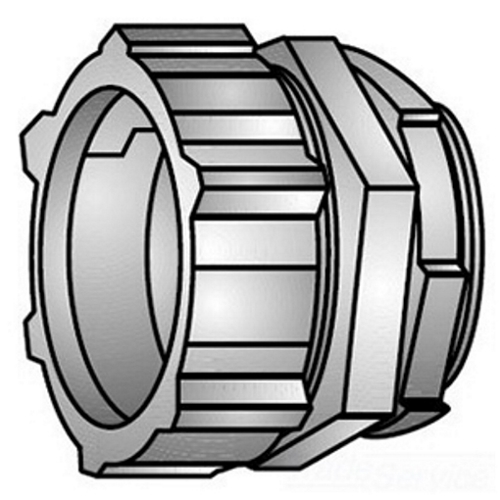 31-300 Type 31 Gland Compression Connector, 3 in Trade, For Use With Threadless Rigid Conduit, Malleable Iron, Zinc Electroplated