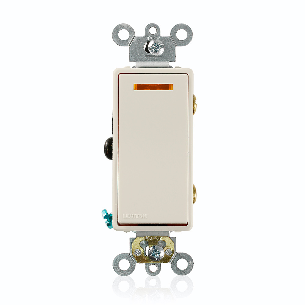 5633-2T Lighted Handle Self-Grounding Illuminated AC Quiet Switch, 120 V AC, 20 A, 1 hp Power Rating