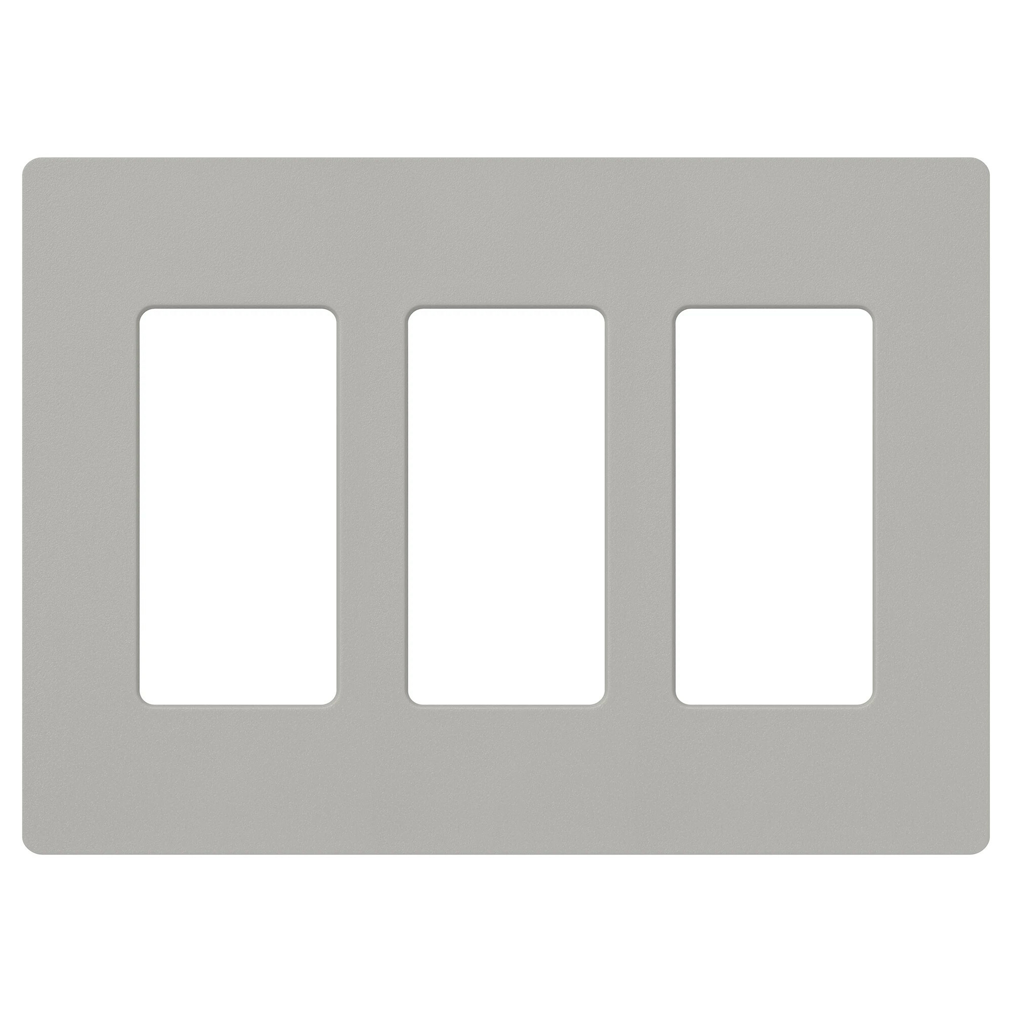 SC-3-PB Claro Wall Plate for Decorator-Style Dimmers, Switches, and Outlets, 3 Gang, Satin, Pebble