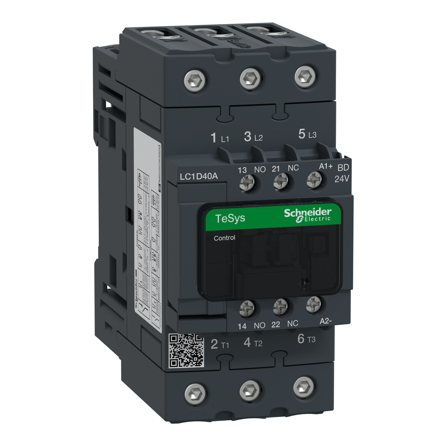 LC1D40ABD Direct On-Line Standard IEC Contactor, 690 V AC, 24/300 V DC V Coil, 40/60 A, 3NO Contact, 3 Poles