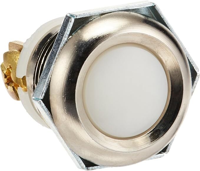 691-W 690 Low Voltage Non-Illuminated Pushbutton, 3/4 in Dia x 1 in H, 1NO Contact, Flush Operator, White