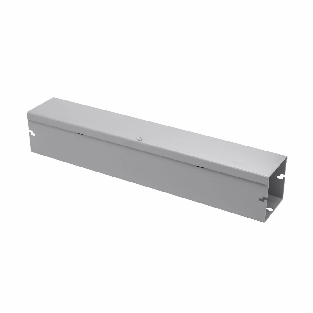 wireway, 6" height, 12" length, 6" width, HSNK wireway, Thru holes, No knockouts, Hinged cover, NEMA 1, Steel, Hinged, ANSI 61 gray, 16 gauge