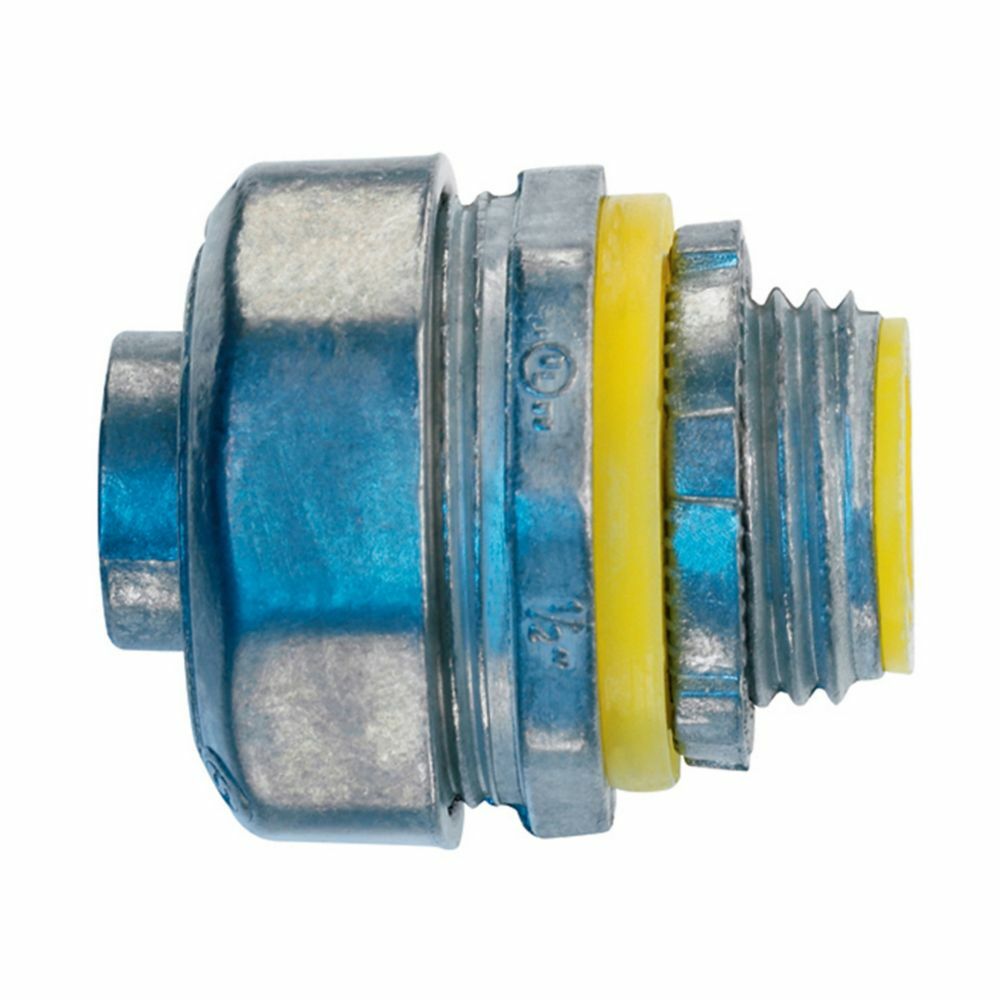 LT75DC Liquid Tight Non-Insulated Straight Conduit Connector, 3/4 in Trade, Die Cast Zinc, Natural