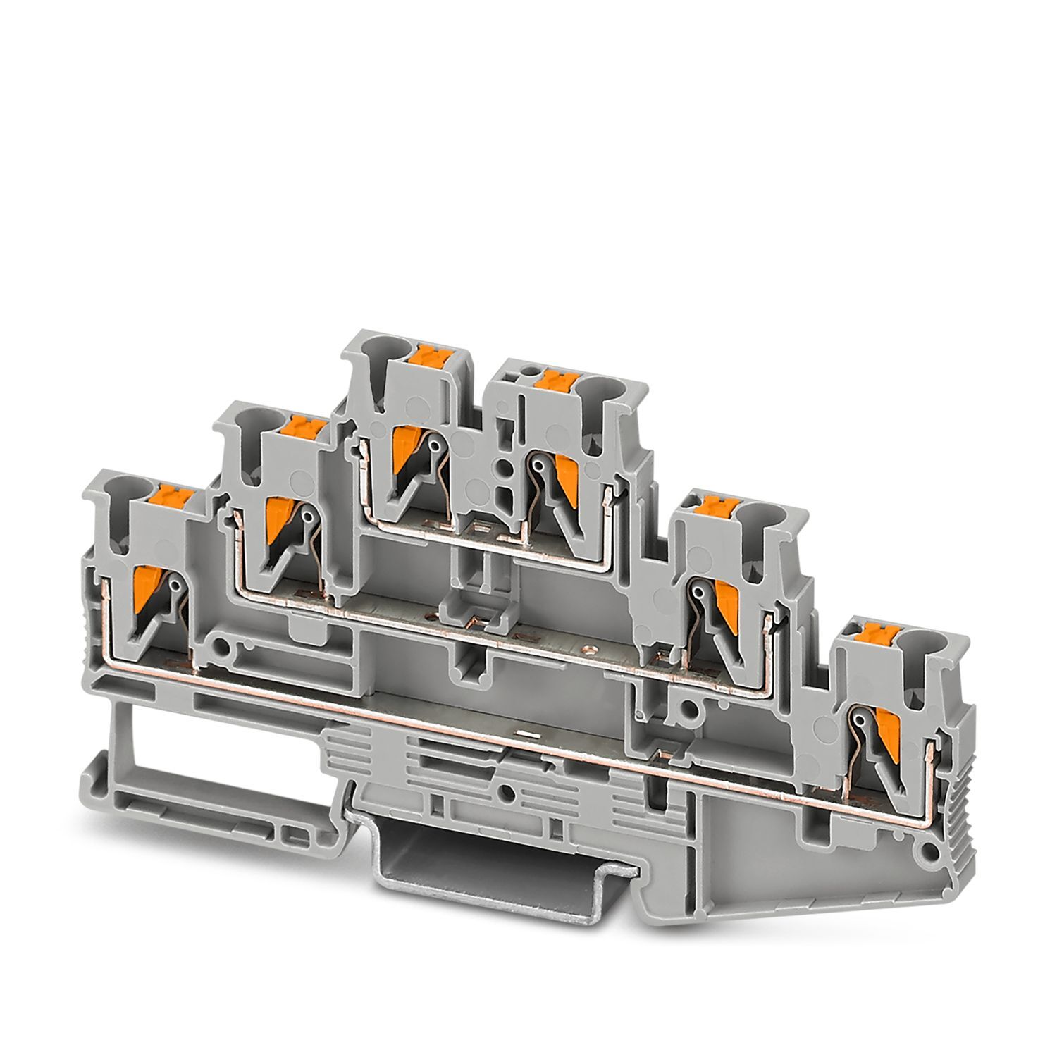 3210499 Multi-level Terminal Block, 500 V AC, 24 A, 26 to 12 AWG Wire, DIN Rail Mount