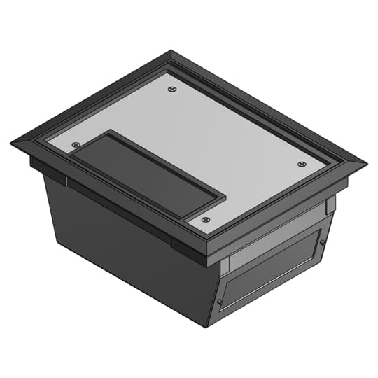 AFM-6V-BLK Steel City 2-Compartment Raised Access Floor Module With Black Cover, 2 Gangs, Steel