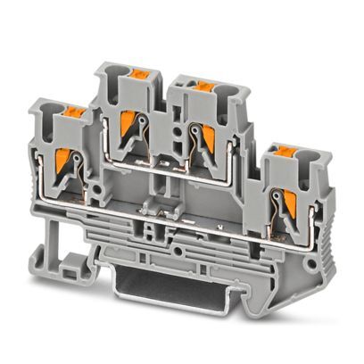3210567 2-Level 2-Circuit 4-Wire Double Tier Terminal Block, 500 V AC, 25 A, 26 to 12 AWG Wire, 4 Poles, DIN Rail Mount