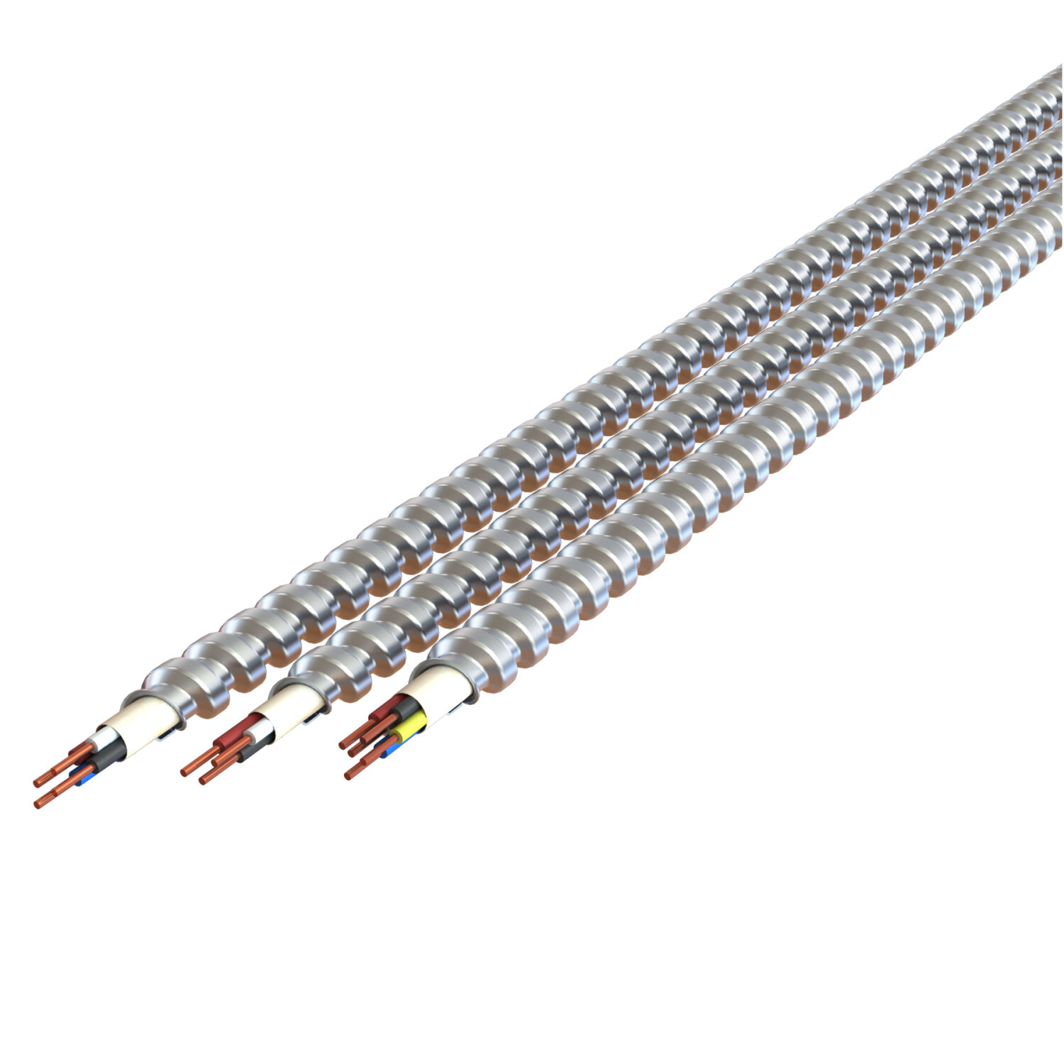 2501-42-00 Plain Interlock Armor Copper Conductor, Coil Packaging, 600 V, Solid Copper Conductor, 250 ft L