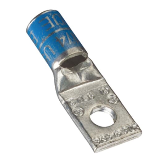 CTL6-14 Color-Keyed 1-Hole Compression Lug, 6 AWG Flexible/Stranded Copper Conductor, 1/4 in Stud, Copper