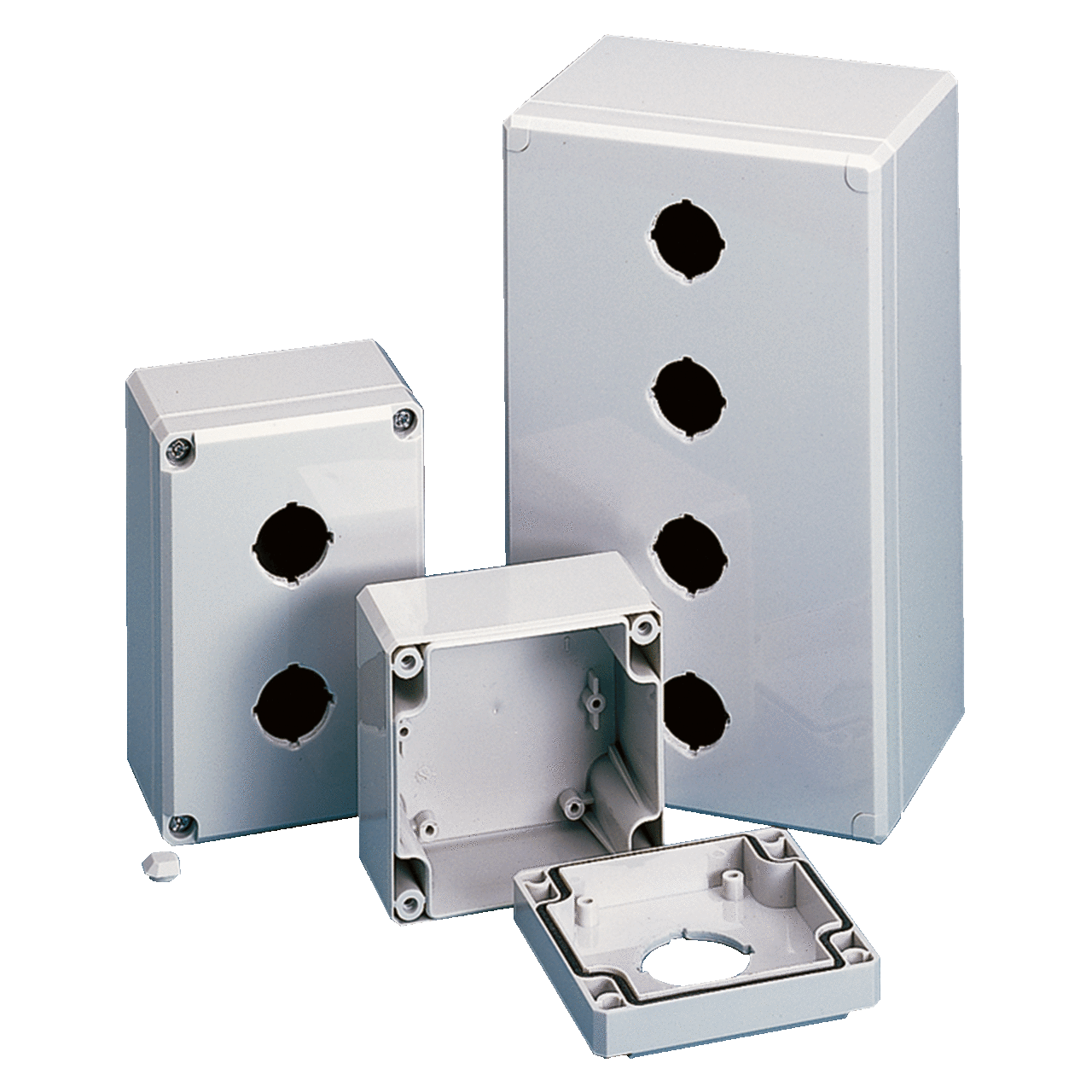 Q6PBPCD Q41 D Pushbutton Enclosure, 233 mm L x 153 mm W, 6 Outlets, NEMA 4X/IP67 NEMA Rating, Polycarbonate