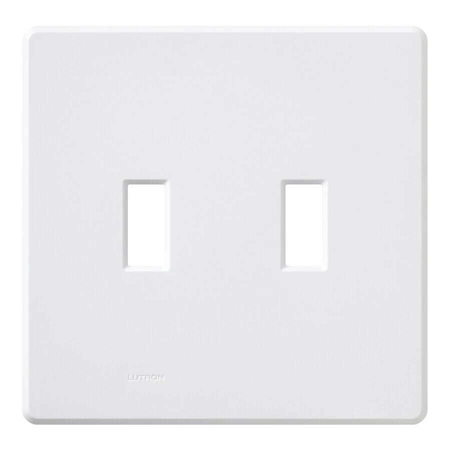 FG-2-WH Fassada Wall Plate for Traditional Style Dimmers or Switches, 2 Gang, Matte, White