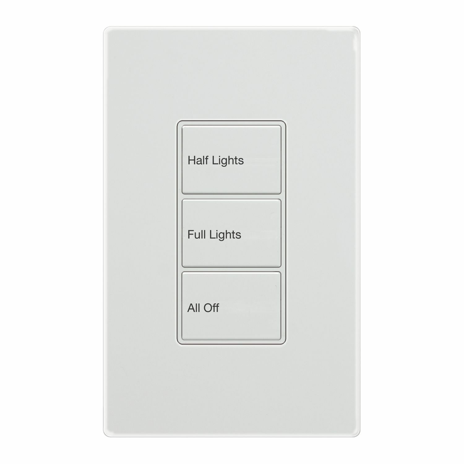 RC-3TLB-Z2D-W Greengate Rectangular Room Controller/DLVP Wallstation, 24 V DC, 3 Switches, On/Off Operation, White