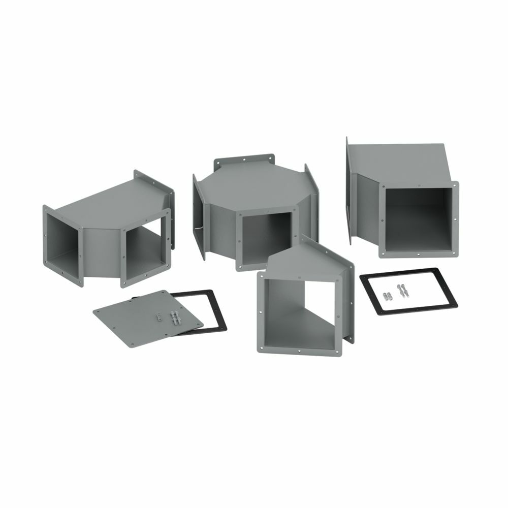 44-12FCF Cut-Off Fitting, For Use With NEMA 12/IP54 Hinged Screw Clamp Cover Wireway, Steel, Gray