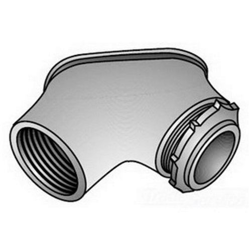 MF-075 Type MF Raintight Corner Pulling Elbow, 3/4 in Trade, 90 deg, Malleable Iron, Electro-Plated Zinc