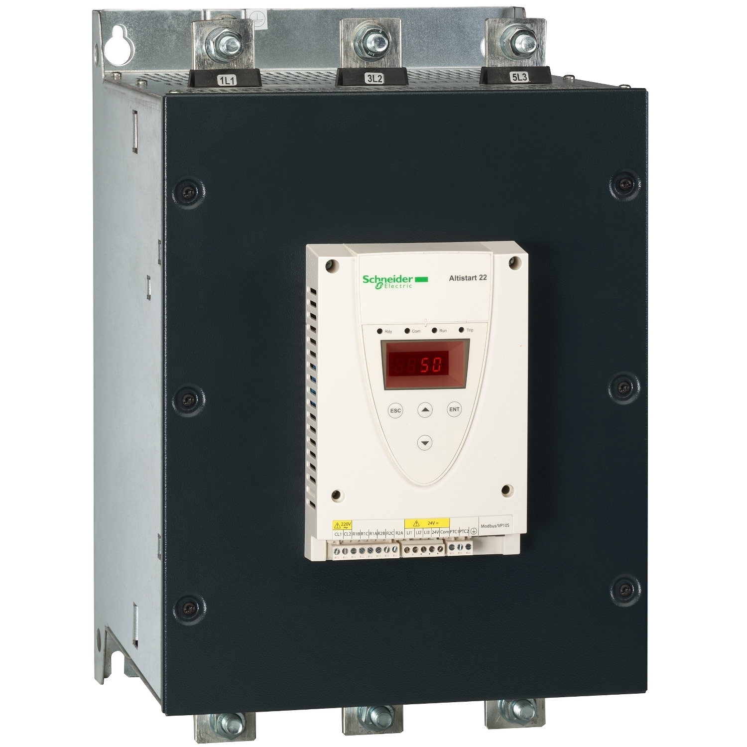 ATS22C48S6U Altistart Integrated Bypass Soft Starter With Heat Sink, 110 VAC V Coil, IP00 Enclosure