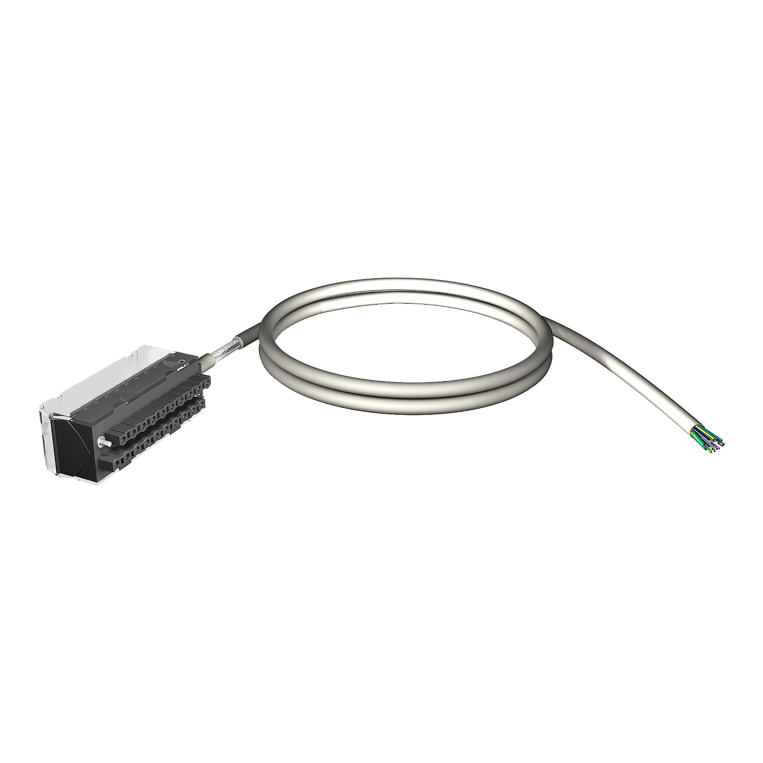 BMXFTW308S Shielded Preformed Cord Set, 3 m L Cable, For Use With Modicon X80 I/O Platform BMXAMI0810 Isolated Analog Input Module, BMXAMI0800 Non-Isolated Analog Input Module