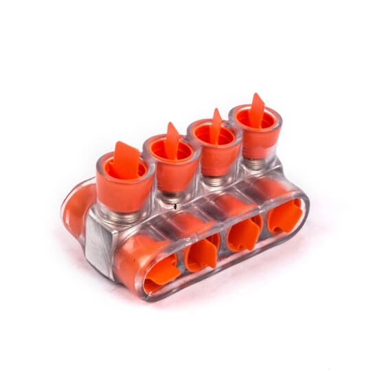 CSB-250-4 Homac 2-Way 4-Outlet Dual Rated Encapsulated Multi-Tap Cable Block, Stranded Aluminum/Copper Conductor, Aluminum
