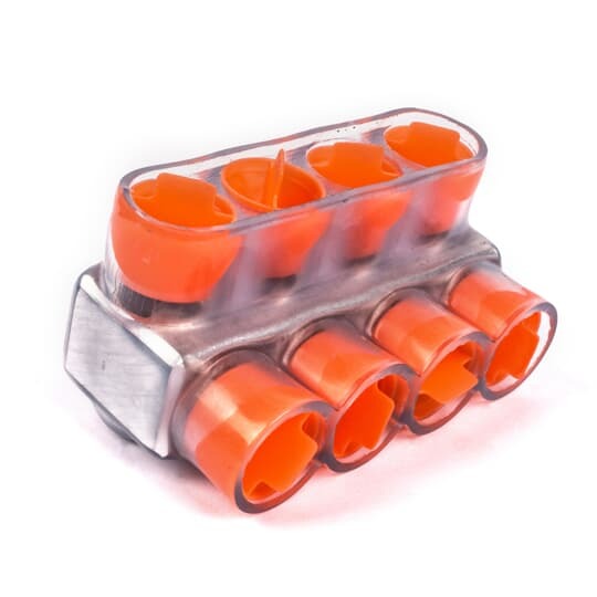 CSB-250-4-S Homac 1-Way 4-Outlet Dual Rated Encapsulated Multi-Tap Cable Block, Stranded Aluminum/Copper Conductor, Aluminum