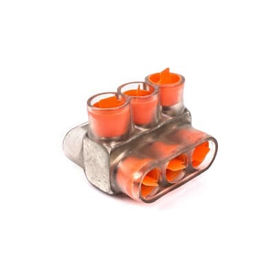 CSB-350-3 Homac 2-Way 3-Outlet Dual Rated Encapsulated Multi-Tap Cable Block, Stranded Aluminum/Copper Conductor, Aluminum