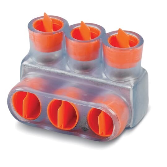 CSB-4-3-S Homac 1-Way 3-Outlet Dual Rated Encapsulated Multi-Tap Cable Block, Stranded Aluminum/Copper Conductor, Aluminum
