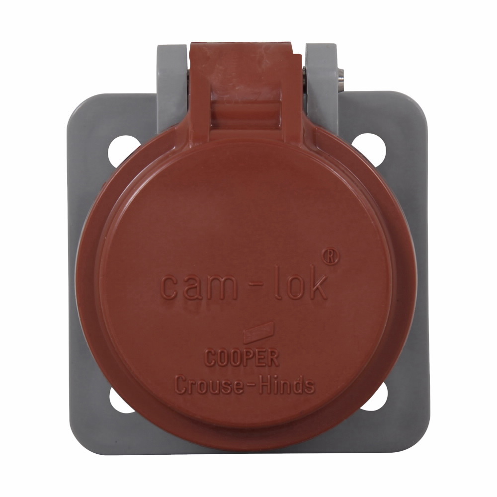 E1016SC-31 Cam-Lok Snap Back Receptacle Cover, For Use With Cam-Lok J Series E1016 2 to 2/0 600 V AC/DC 300 A Male and Female Receptacles, Thermoplastic, Brown