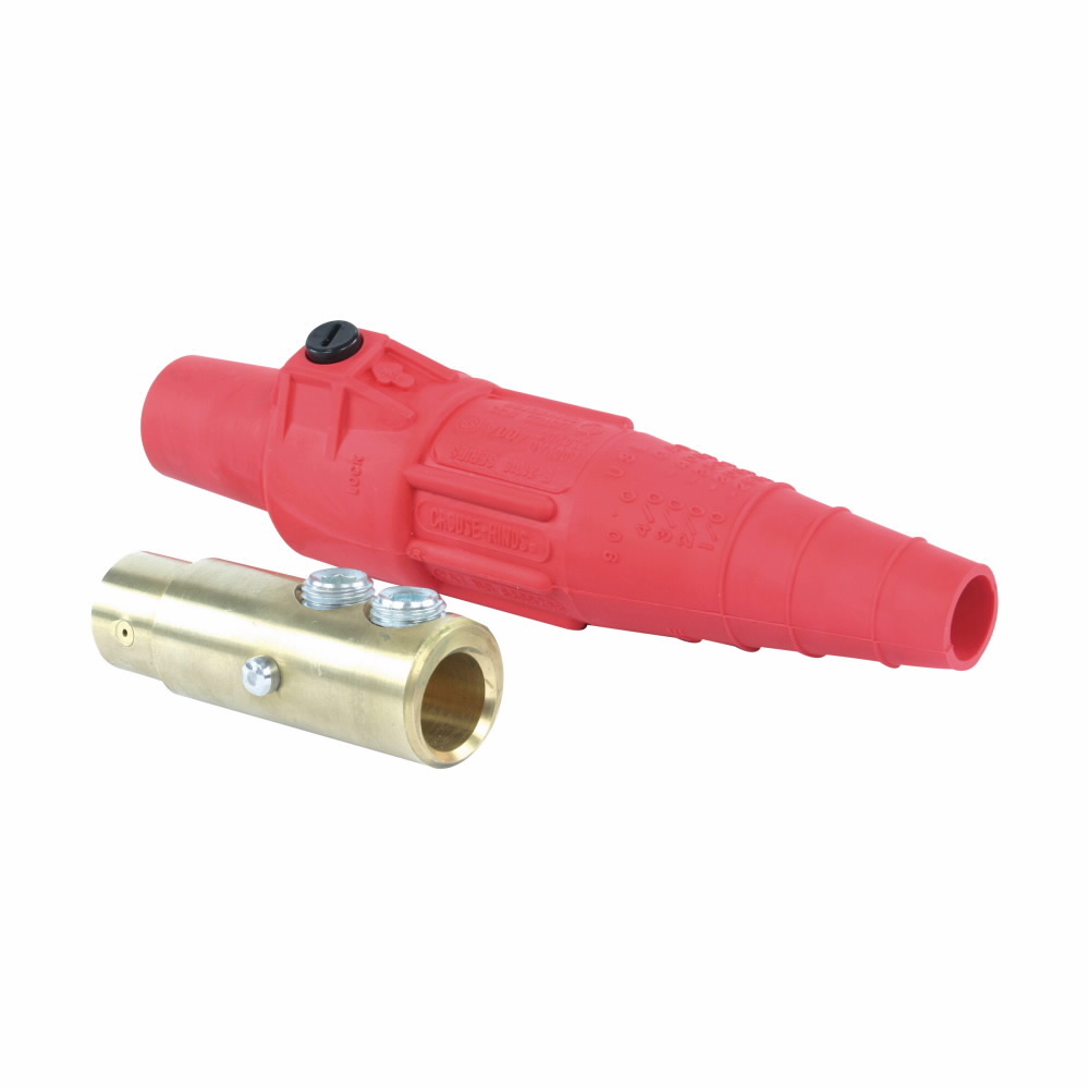 E-Z1016-8392 Cam-Lok J Series 1-Pole Non-Vulcanized Female Plug, 600 VAC/VDC, 400 A, 2 to 4/0 AWG Wire, Double Setscrew Connection, NEMA 3R/4 NEMA Rating