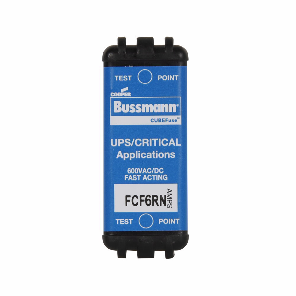 FCF6RN CUBEFuse Fast Acting Current Limiting Finger Safe Low Voltage Fuse, 6 A, 600 V AC/DC, 50/300 kA Interrupt, Class: CF, Rectangular Body