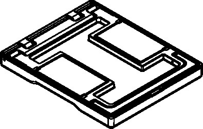 FPCTGY FloorPort Cut-Out Top Triple Service Cover Assembly, 6-3/4 in L x 5-1/2 in W, Flangeless Cover, Die Cast Aluminum