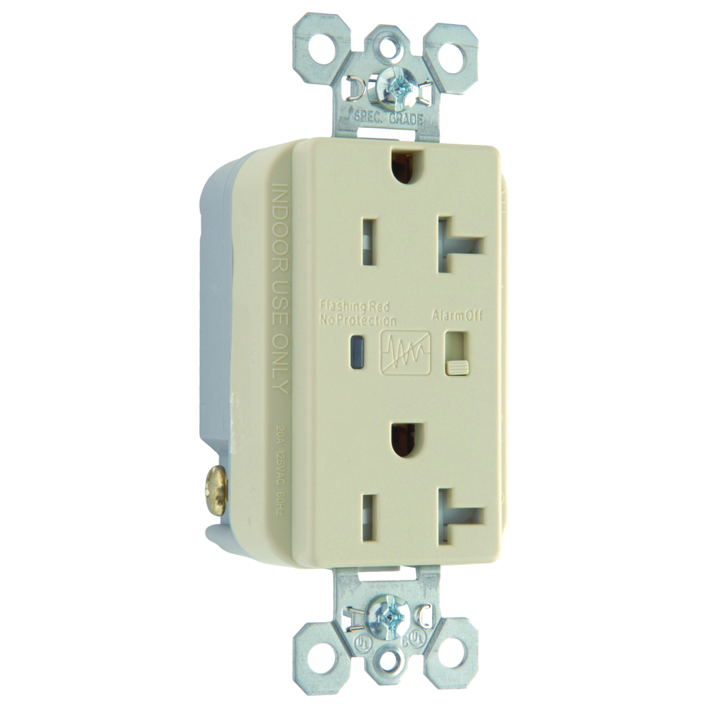 TR5362ISP 20 Amp 125V Extra Heavy Duty Surge Protective Duplex Receptacle, Ivory