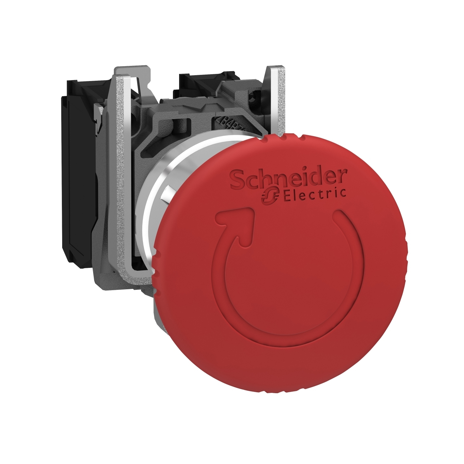 XB4BS84441 Harmony Non-Illuminated Pushbutton, 22 mm, 1NO-2NC Contact, Red