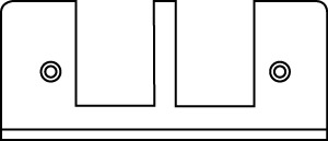 FIFP-T Unassembled Poke Through Device Faceplate With (1) Telephone Opening, 4-5/8 in L x 1-7/8 in W, 1 Gangs, Metal