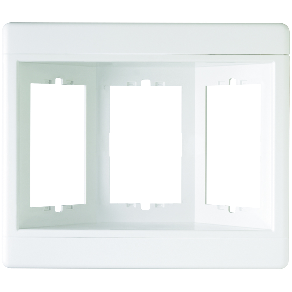 TV3WW Three-Gang Recessed TV Box (Frame Only), White