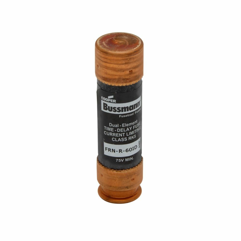 FRN-R-60ID Fusetron  Current Limiting Time Delay Fuse, 60 A, 250 V AC/125 V DC, 200/20 kAIC Interrupt, RK5 Class, Cylindrical Body