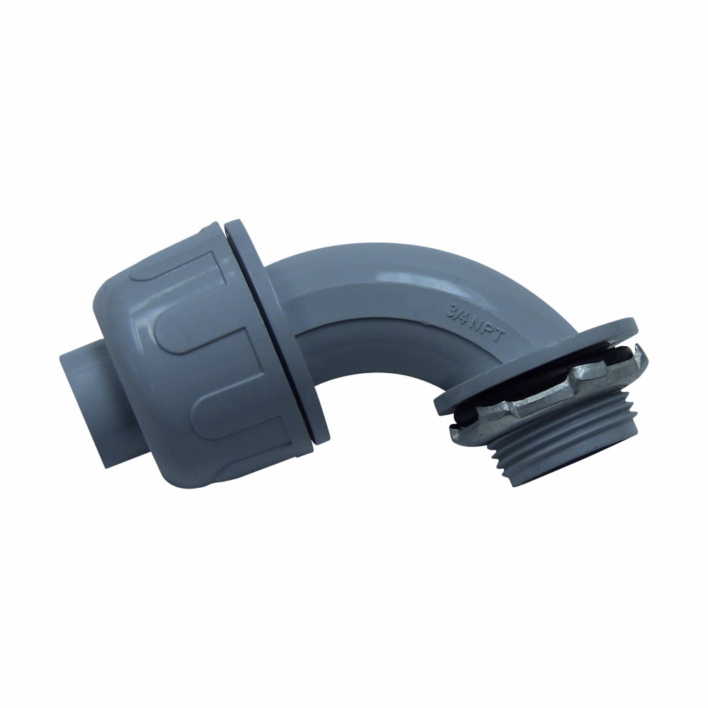 LT5090NM LTNM Non-Metallic Liquidtight Conduit Connector, 1/2 in Trade, 90 deg, Nylon 6, Natural