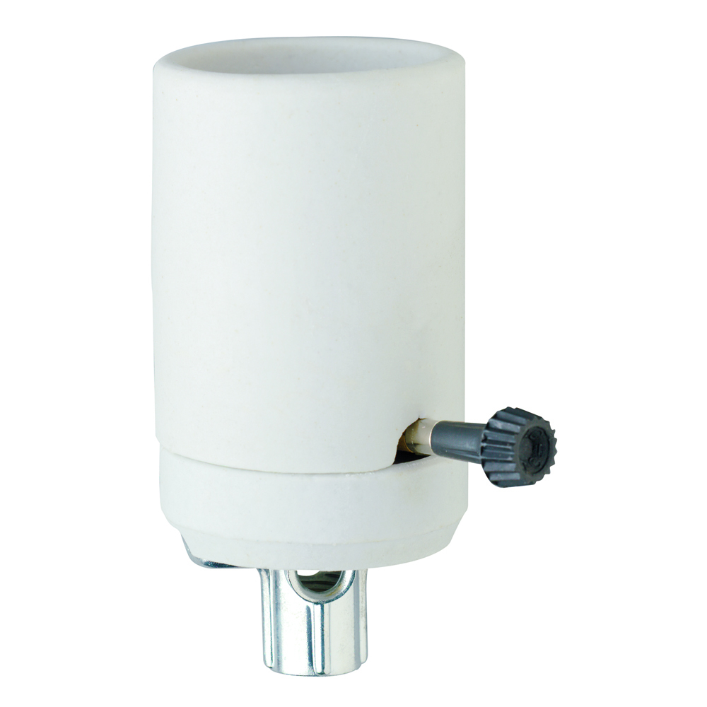 8601 Mogul base, porcelain, removable turn knob, 2 circuits, hickey tapped 1/4-inch IPS x 7/8-inch high