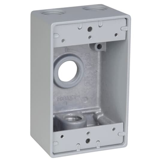 IH4-1-LM Red Dot Universal Weatherproof Box With Mounting Lug, Die Cast Aluminum, 19 cu-in Capacity, 1 Gangs, 4 Outlets, 4-9/16 in H x 2-13/16 in W x 2 in D