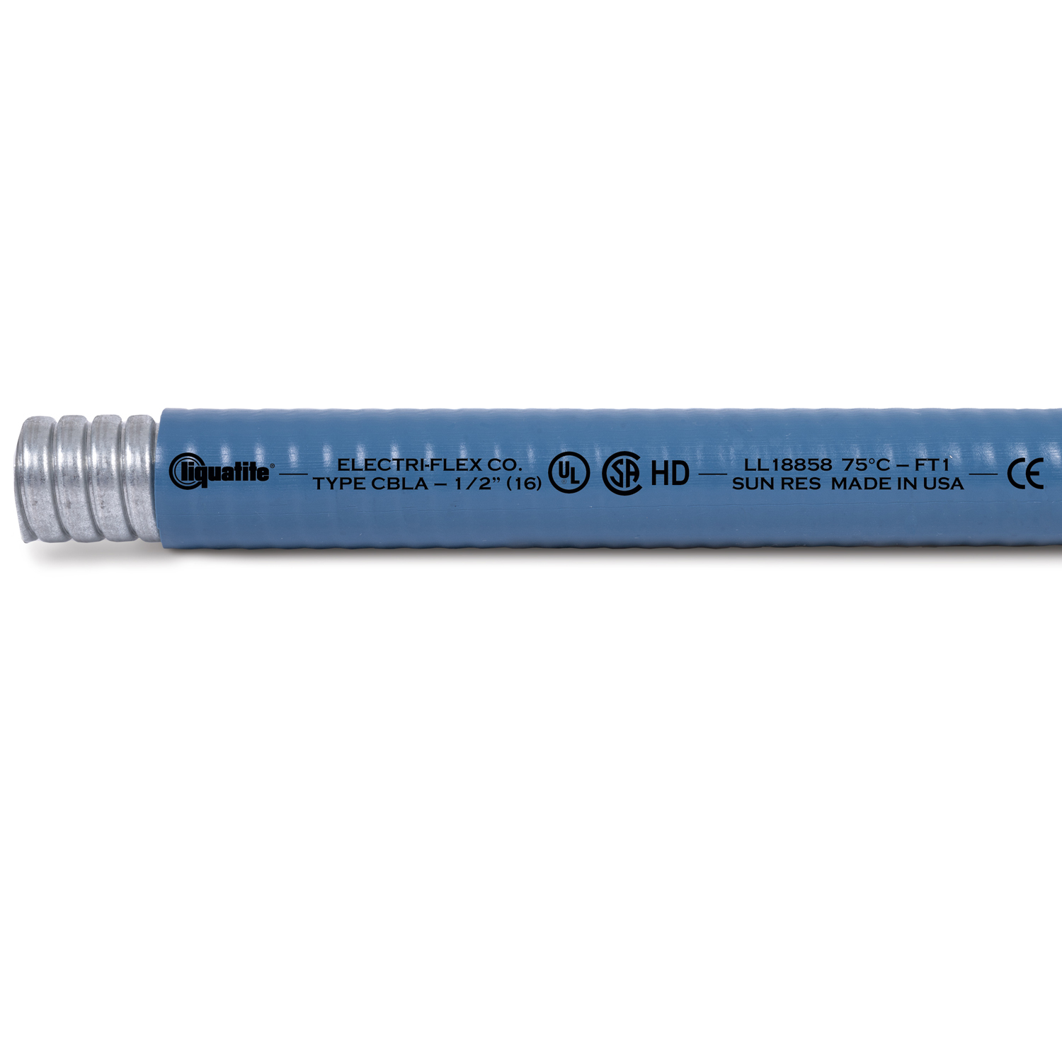 Type CBLA 12 Liquid Tight Flexible Steel Conduit, 3/4 inch, Blue, 100 ft carton