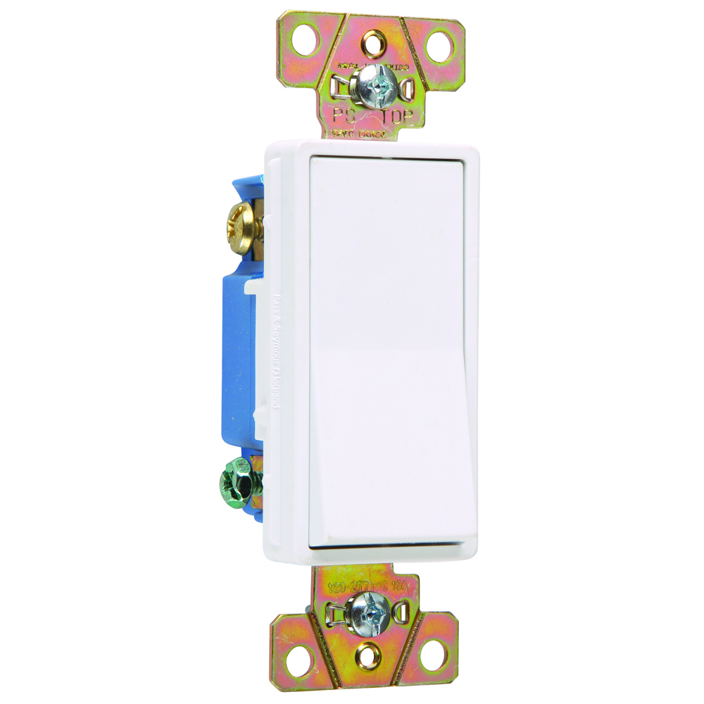 2603W 15 Amp 347V Decorator Switch, White