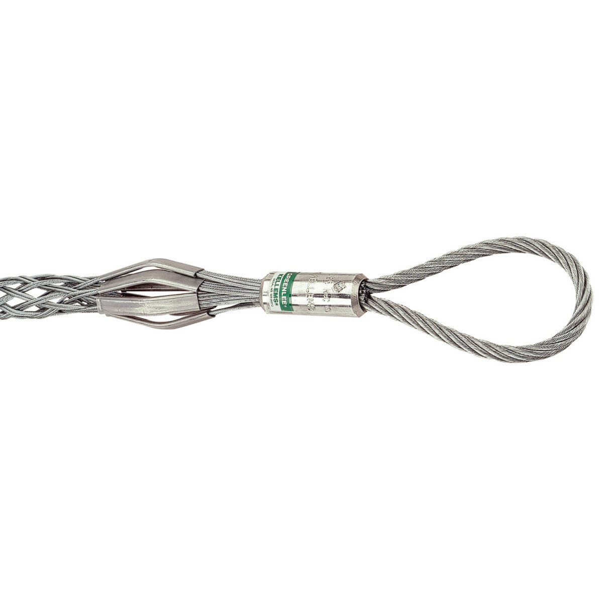 30564 Short T-Basket Type Cable Pulling Grip, 1 to 1.49 in, 24 in L Mesh, 1920 lb, Galvanized Steel Mesh