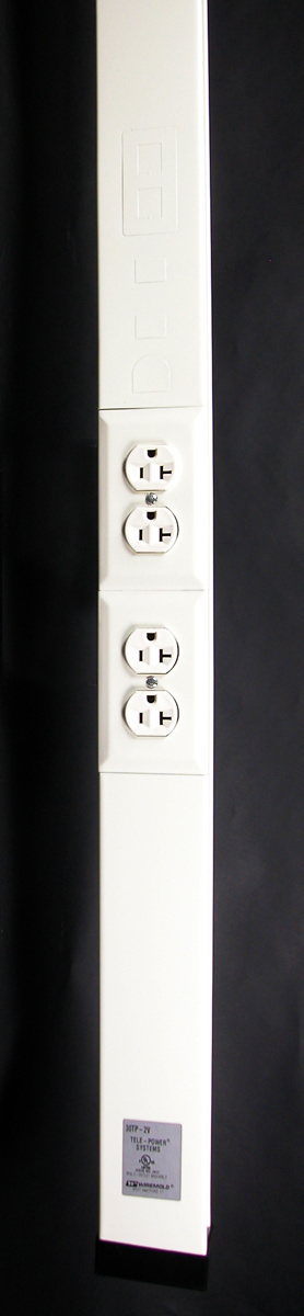 10' 5 in. Steel Tele-Power Pole, Two Duplex, Ivory