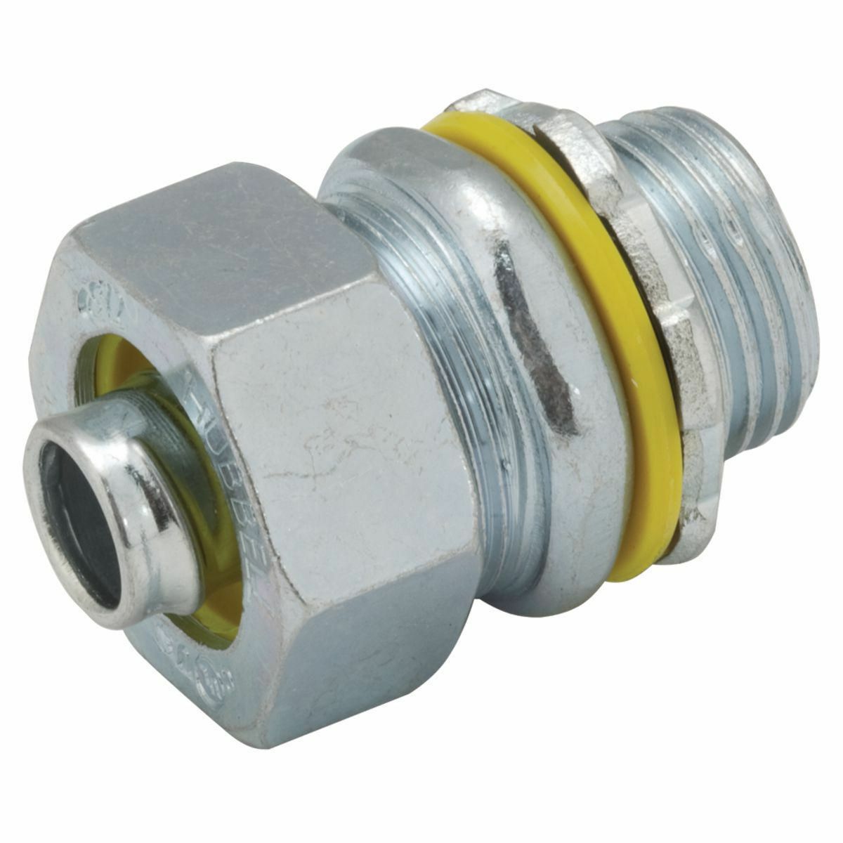 3402 Non-Insulated Straight Conduit Connector, 1/2 in Trade, Malleable Iron/Steel, Electro-Plated Zinc