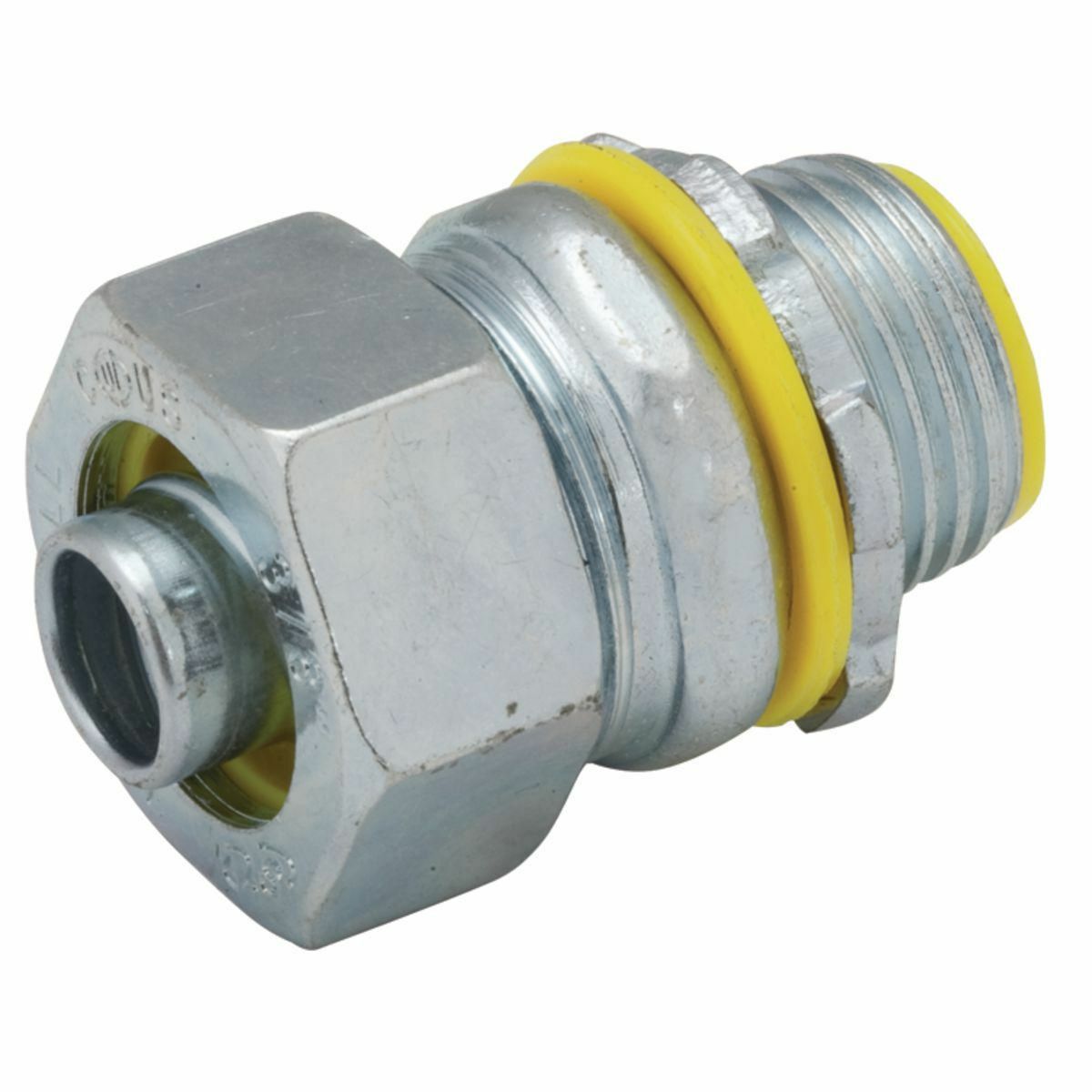 3513RAC Insulated Straight Conduit Connector, 3/4 in Trade, Malleable Iron/Steel, Electro-Plated Zinc