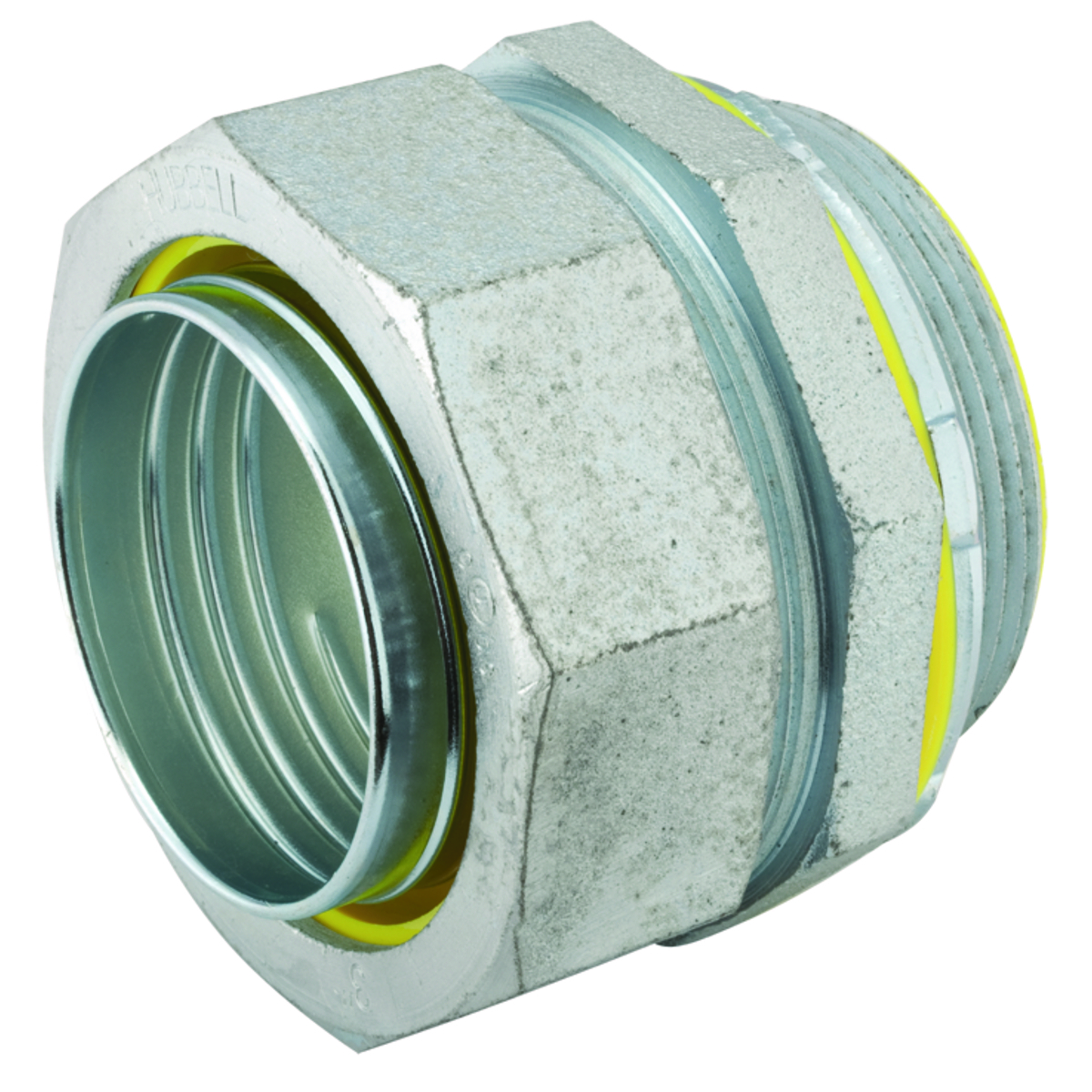 3522 Insulated Straight Conduit Connector, 3 in Trade, Malleable Iron/Steel, Electro-Plated Zinc