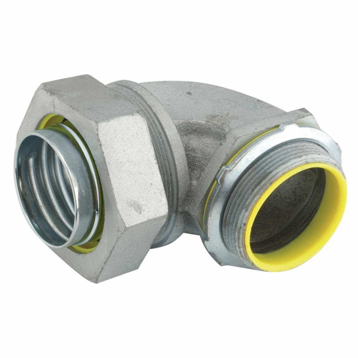 3552 Insulated Conduit Connector, 3 in Trade, 90 deg, Malleable Iron/Steel, Electro-Plated Zinc