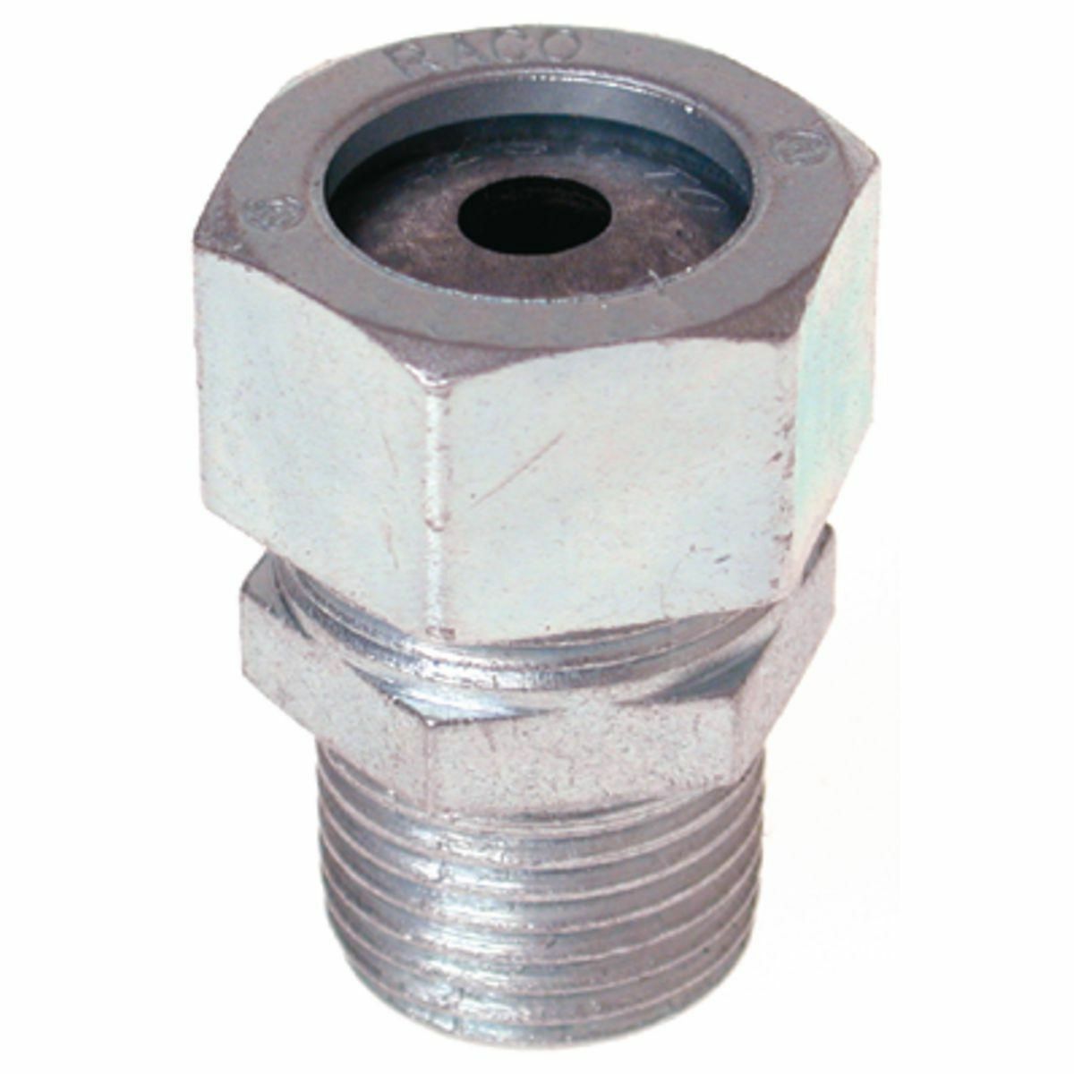 3703-1 Form 3 Strain Relief Straight Cord Connector, 3/4 in Trade, 1/4 to 3/8 in Cable Openings, Steel, Electro-Plated Zinc