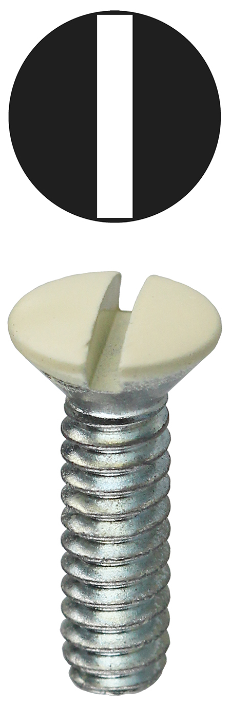 414IV Oval Head Slotted Wallplate Screw, #6-32 x 1/2 in, Steel, Painted