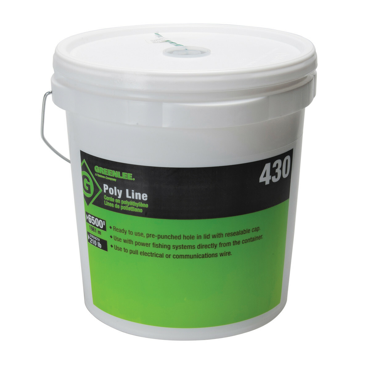 430 1-Ply Spiral Wrap Tracer Twine Poly Line, 210 lb Tensile Strength, 6500 ft L, Polyfiber, For Use With Power Fishing System