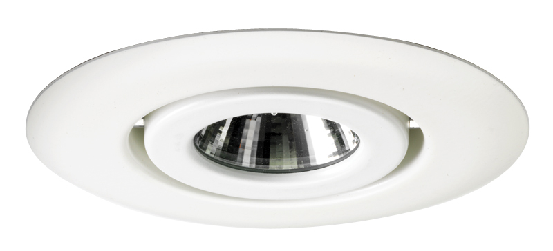 440 WH Adjustable Flush Low Voltage Gimbal Ring Trim, 5 in OD, Halogen Lamp, For Use With IC1, IC1W, IC1S, IC1P, TC1, TC1S, TC1R, TC1RCW, APT1 Series Line Voltage Housing
