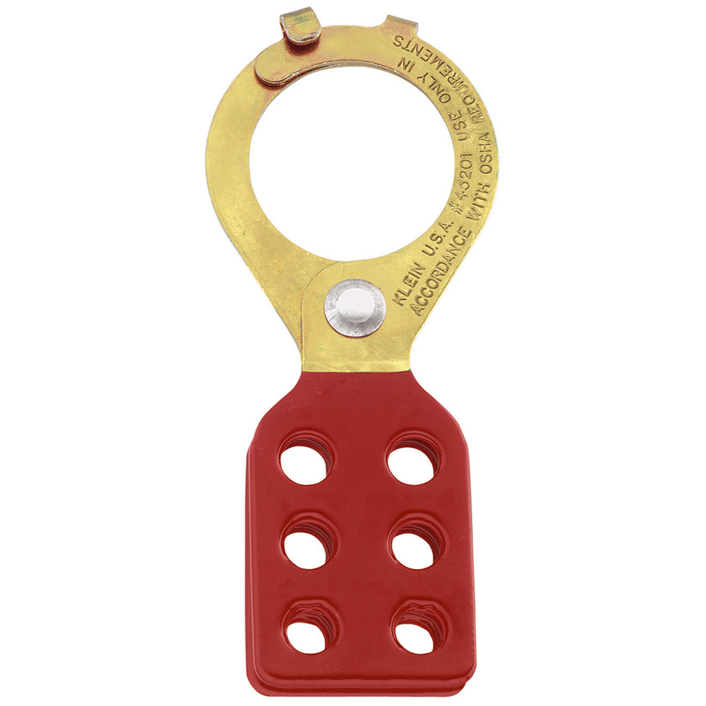 45201 Standard Lockout Hasp, 6 Padlocks, 5/16 in Dia Max Padlock Shackle, Tempered Steel